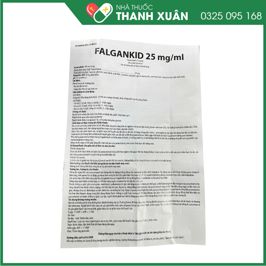 Falgankid 25mg/mL thuốc giảm đau, hạ sốt